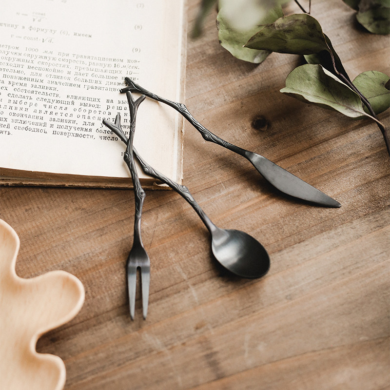 Vintage Collectible Spoons - Japon Yaratıcı Vintage Dal Şekilli Paslanmaz