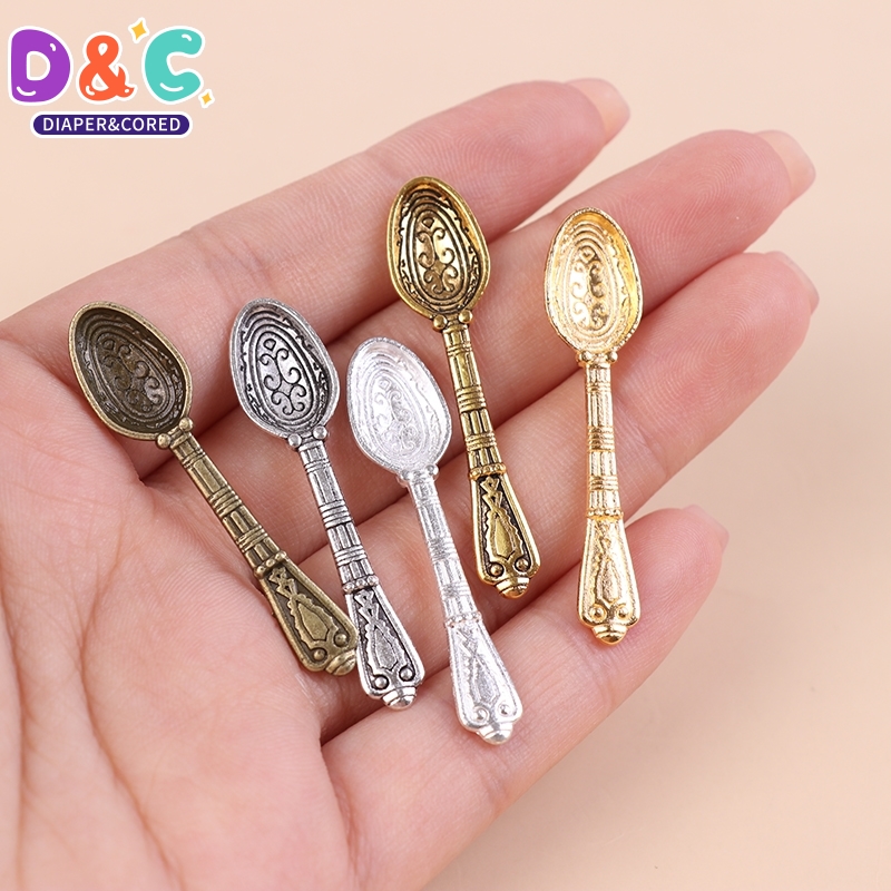 Vintage Collectible Spoons - 10 adet 1:12 Dollhouse minyatür kaşık