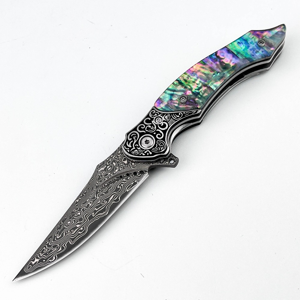 Vintage Collectible Knife - Yeni Vintage Şam Desenli Bıçaklı Katlanır