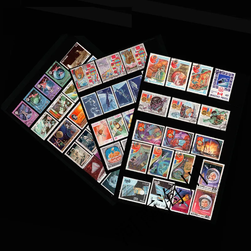 Collectible Vintage Postage Stamps - 100 Farklı Dış Uzay Pulları Gerçek