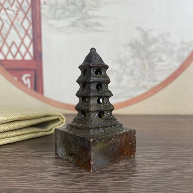 Pirinçten oyma küçük kule süsü - Small Vintage Collectible Items incelemesi ve fiyatı